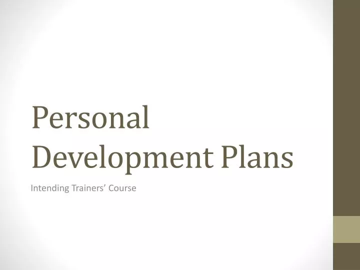 personal development plans