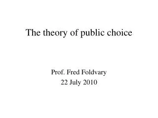 The theory of public choice
