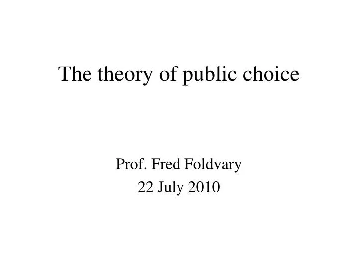 the theory of public choice