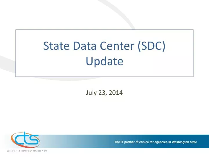 state data center sdc update