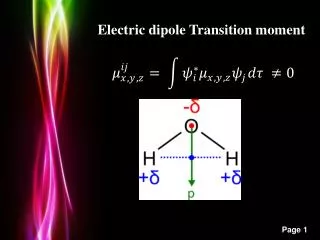 Electric dipole Transition moment