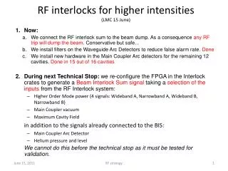 RF interlocks for higher intensities (LMC 15 June)