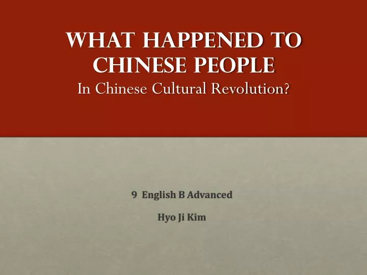 what happened to chinese people in chinese cultural revolution