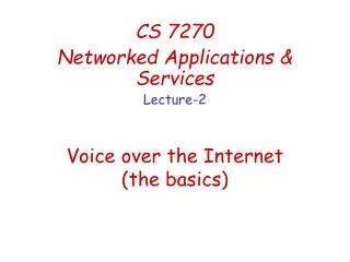 Voice over the Internet (the basics)