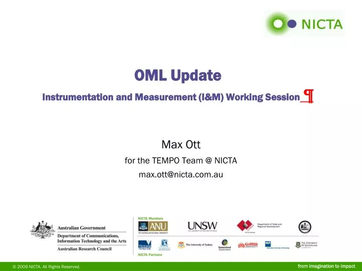 oml update instrumentation and measurement i m working session
