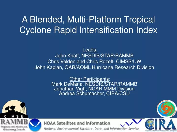 a blended multi platform tropical cyclone rapid intensification index