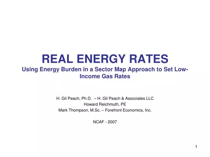 real energy rates using energy burden in a sector map approach to set low income gas rates