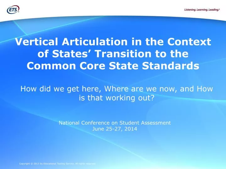 vertical articulation in the context of states transition to the common core state standards