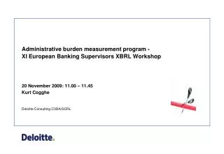 Administrative burden measurement program - XI European Banking Supervisors XBRL Workshop