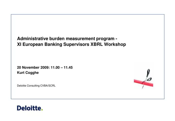 administrative burden measurement program xi european banking supervisors xbrl workshop
