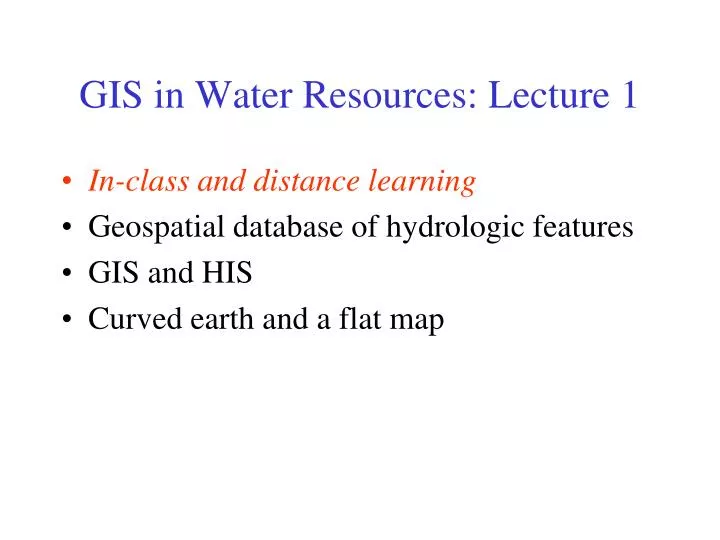 gis in water resources lecture 1