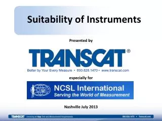 Suitability of Instruments