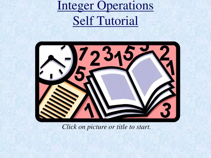 integer operations self tutorial