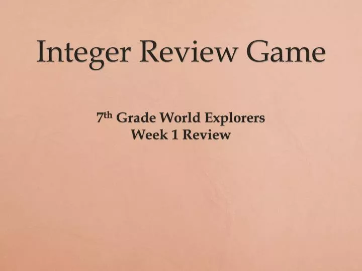 integer review game