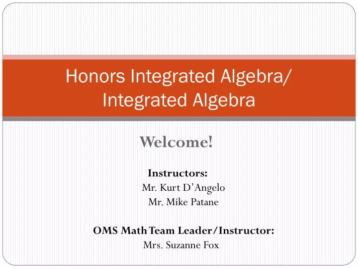 honors integrated algebra integrated algebra
