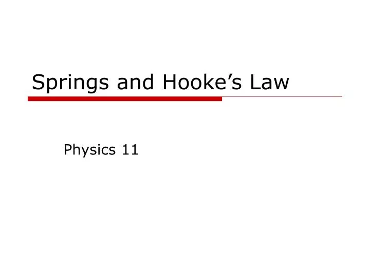 springs and hooke s law