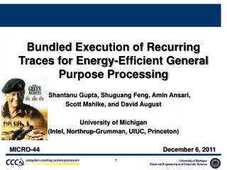 Bundled Execution of Recurring Traces for Energy-Efficient General Purpose Processing