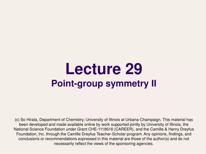 lecture 29 point group symmetry ii