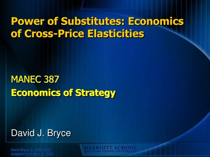 power of substitutes economics of cross price elasticities