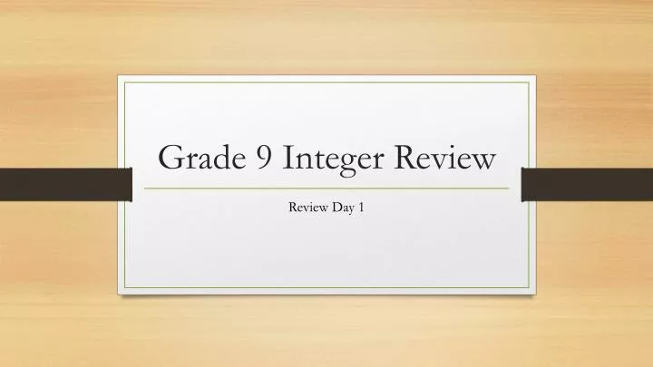 grade 9 integer review
