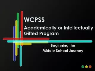 WCPSS Academically or Intellectually Gifted Program