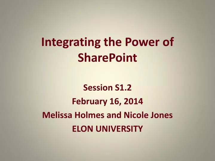 integrating the power of sharepoint