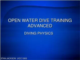 OPEN WATER DIVE TRAINING ADVANCED