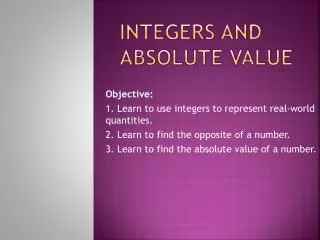 integers and absolute value
