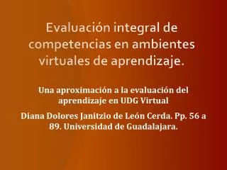 evaluaci n integral de competencias en ambientes virtuales de aprendizaje