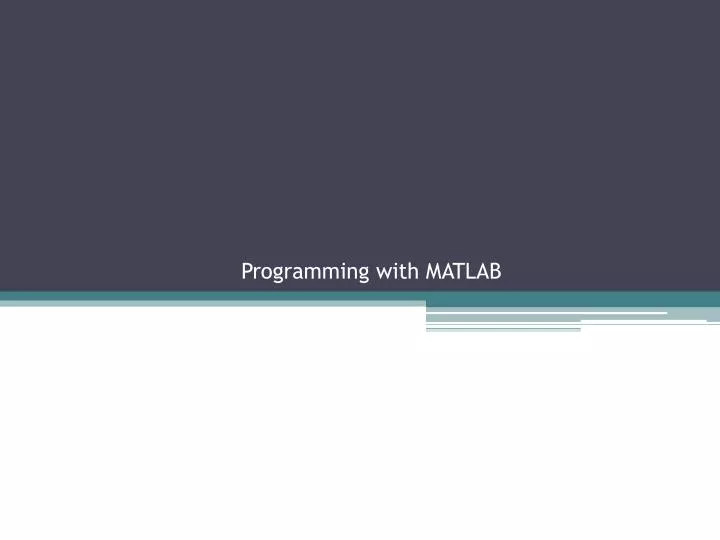 programming with matlab