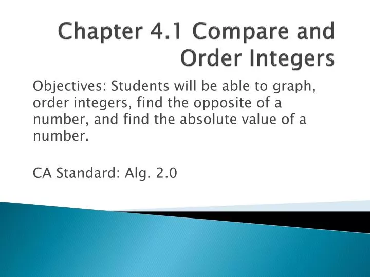 chapter 4 1 compare and order integers