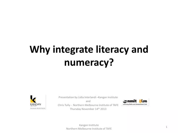 why integrate literacy and numeracy