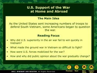 U.S. Support of the War at Home and Abroad