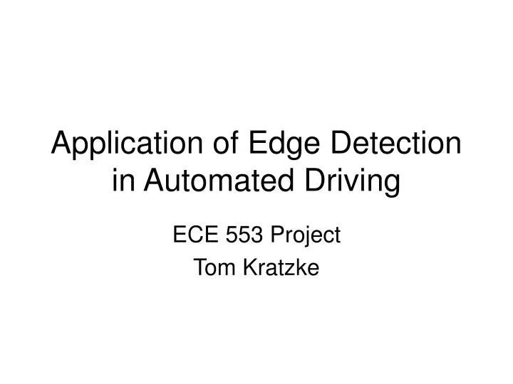 application of edge detection in automated driving