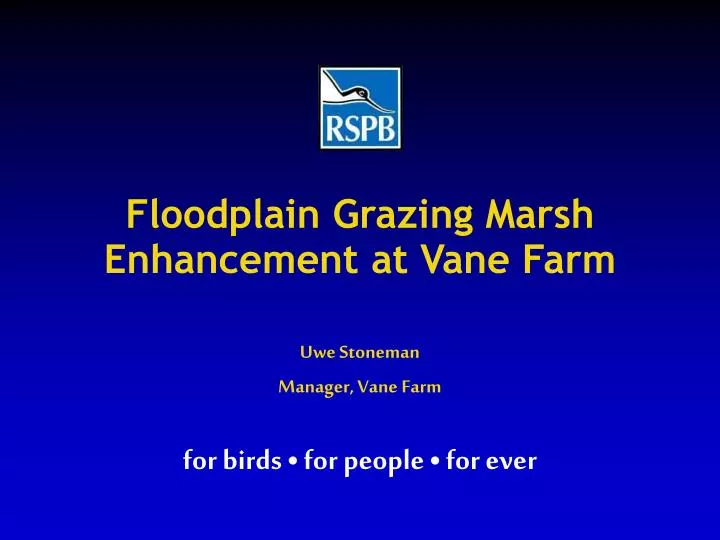 floodplain grazing marsh enhancement at vane farm