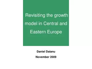 Revisiting the growth model in Central and Eastern Europe