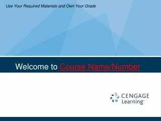 Welcome to Course Name/Number