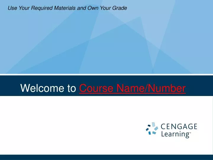 welcome to course name number