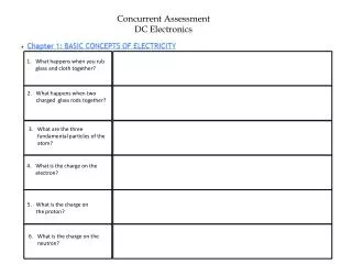 Concurrent Assessment DC Electronics