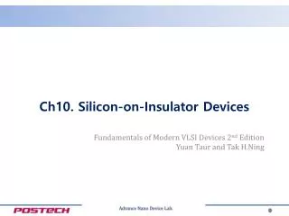 Ch10. Silicon-on-Insulator Devices
