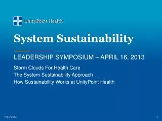 System Sustainability