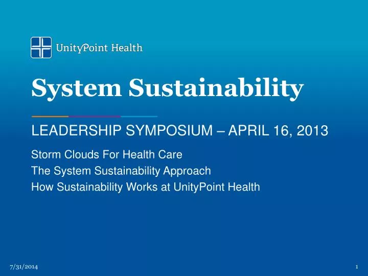 system sustainability