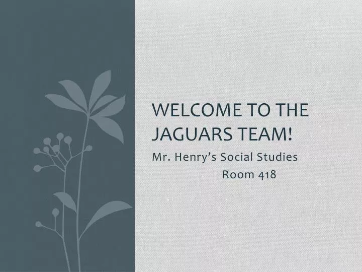 welcome to the jaguars team
