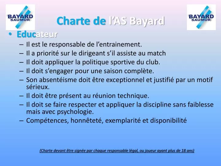 charte de l as bayard