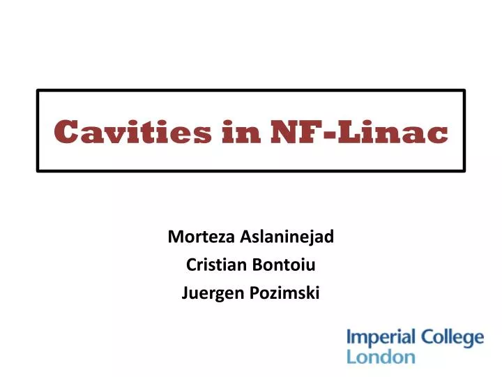 cavities in nf linac