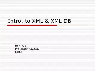 intro to xml xml db