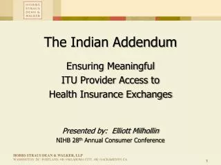 The Indian Addendum