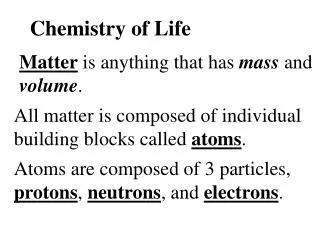 Chemistry of Life