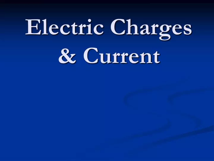 electric charges current