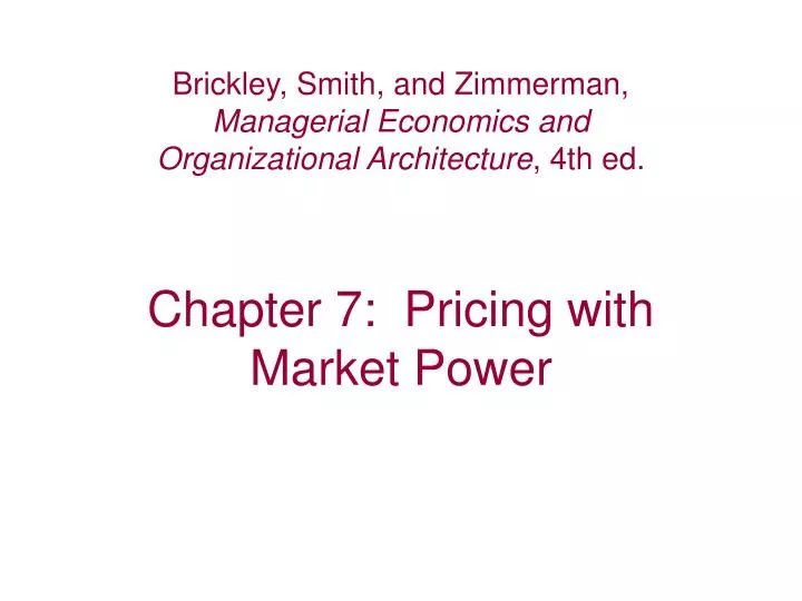 chapter 7 pricing with market power